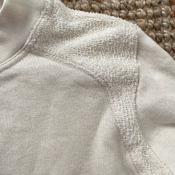 Theory Crewneck Sweatshirt with Terry side panels in Cream | size: Petite - Picture 1 of 6